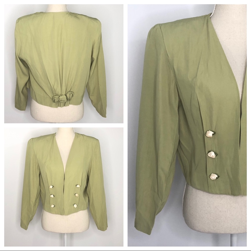 Vintage Wild Rose Green Blazer Size 4